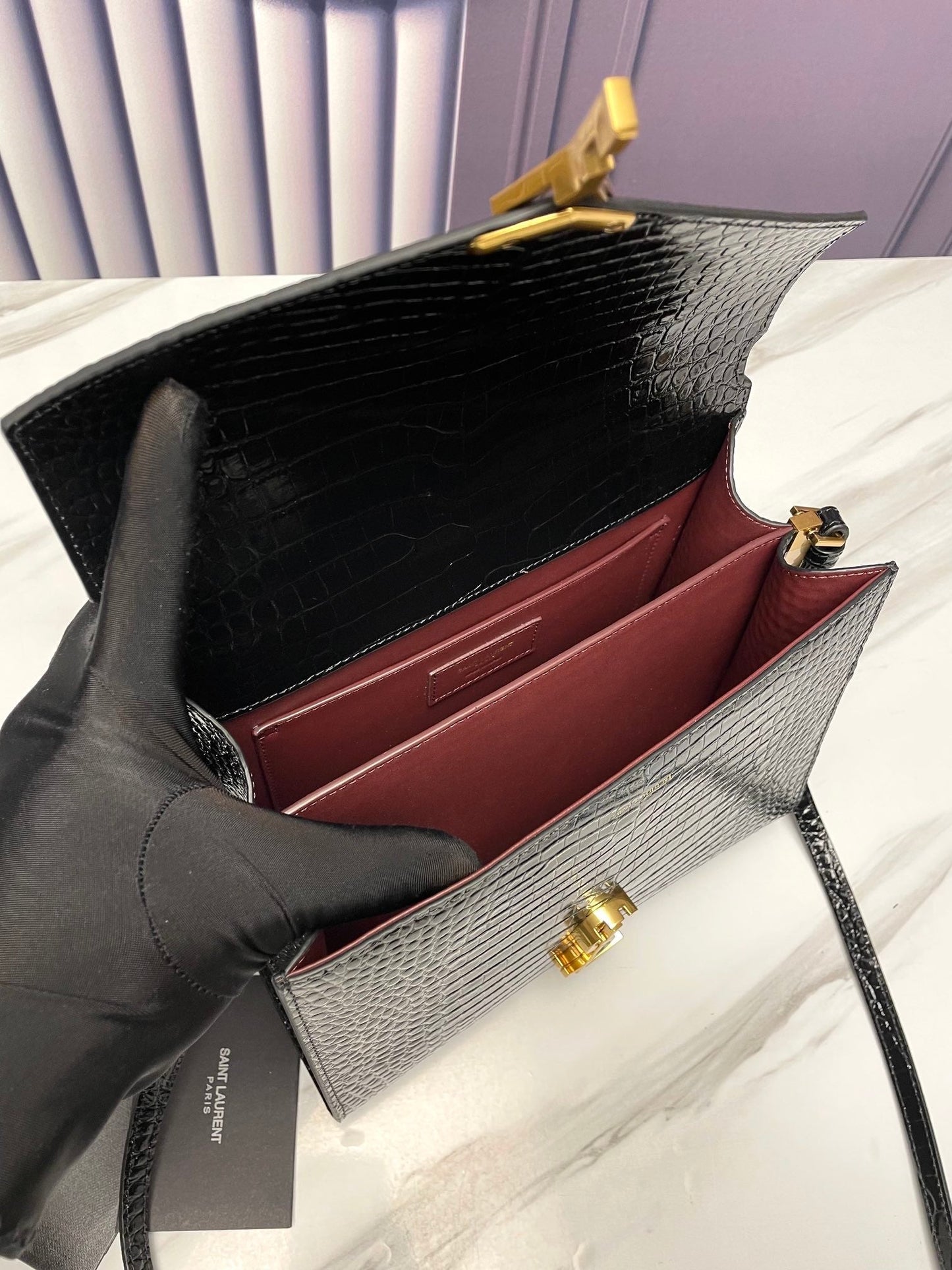 YSL Cassandra Crocodile Leather Bag