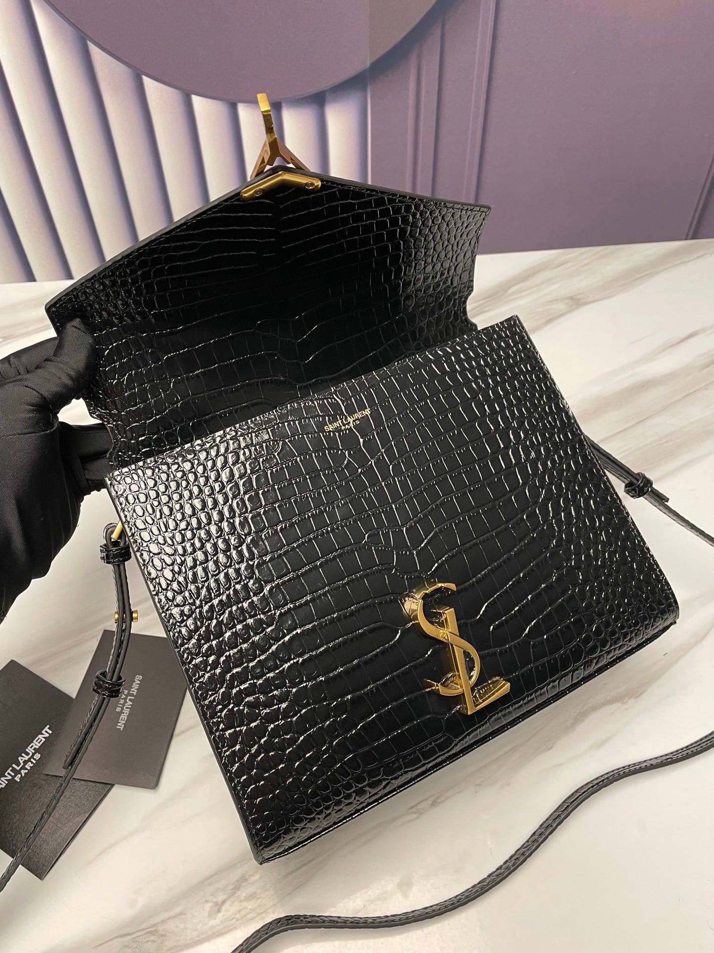 YSL Cassandra Crocodile Leather Bag