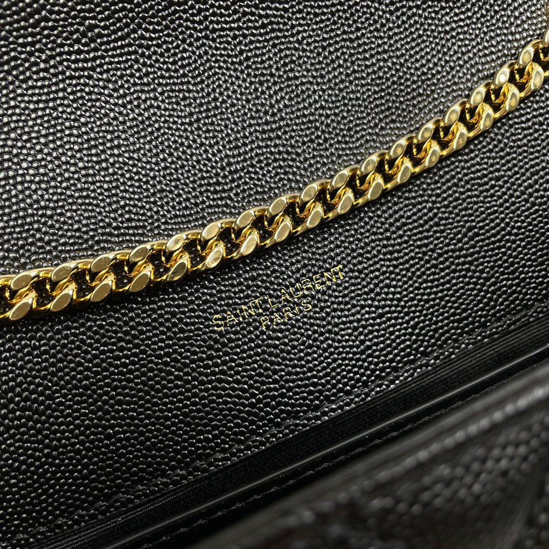 YSL Small Envelope Bag in Grained Embossed Quilted Leather