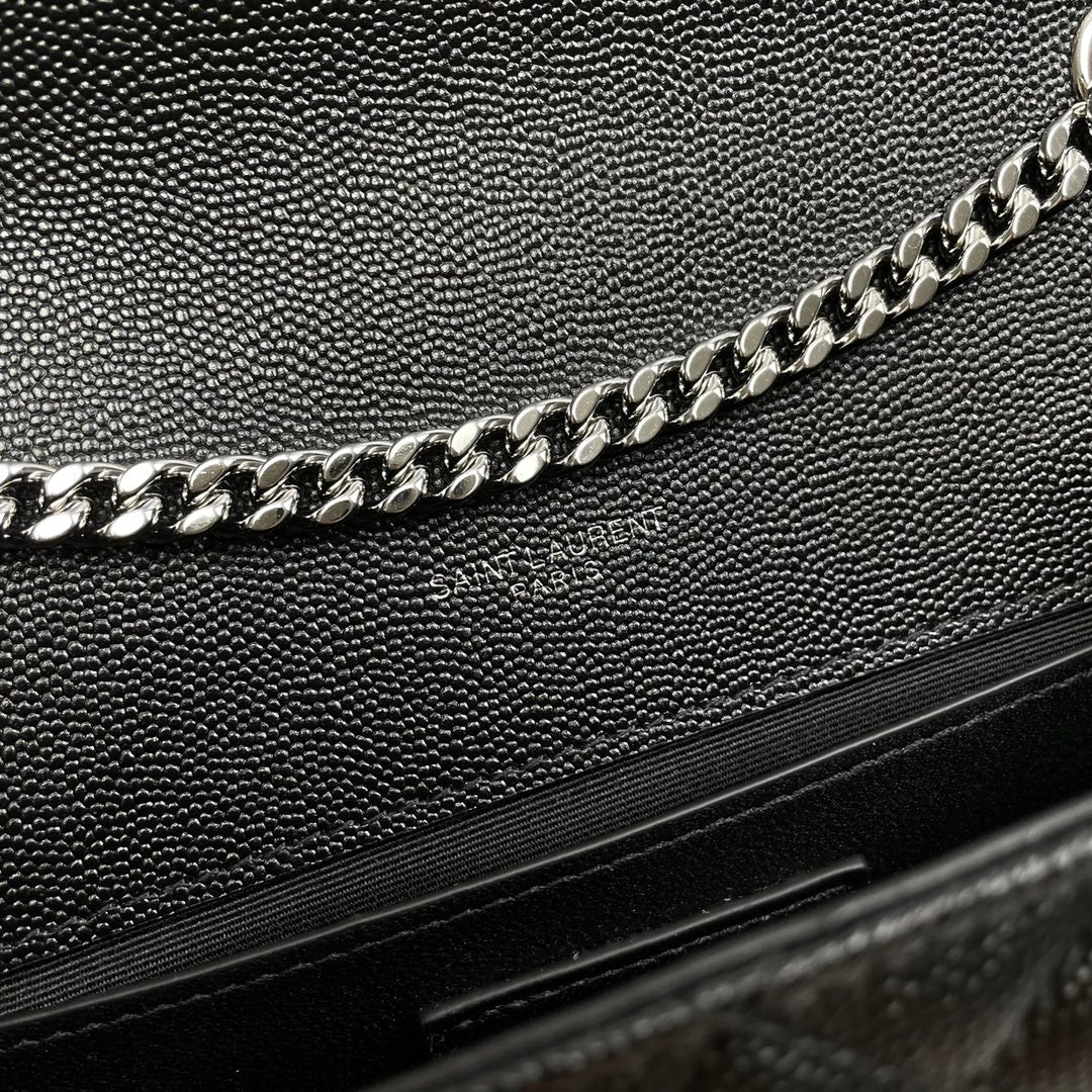 YSL Small Envelope Bag in Grained Embossed Quilted Leather