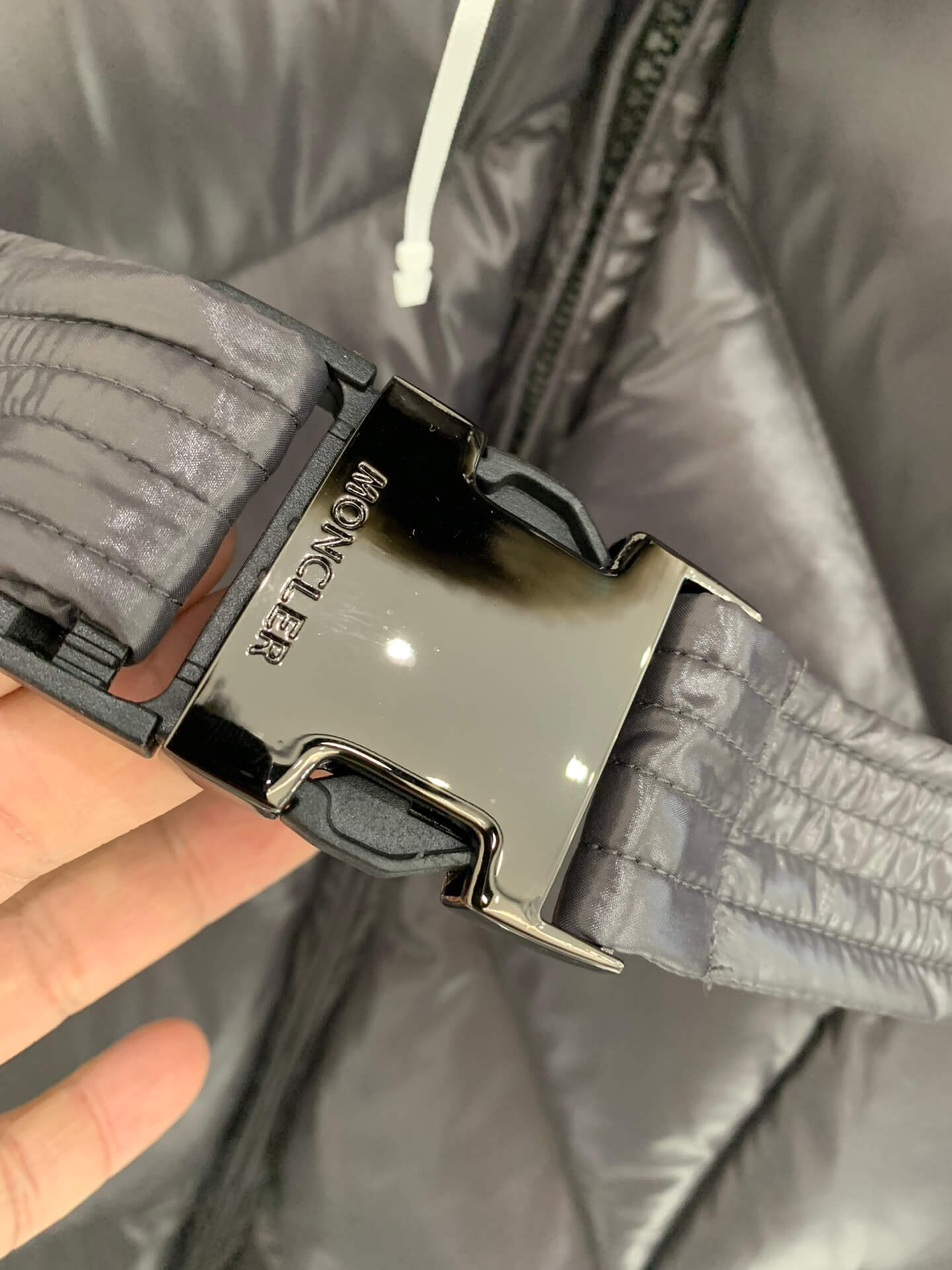 Moncler New Knee-Length Women's Down Jacket in Grey