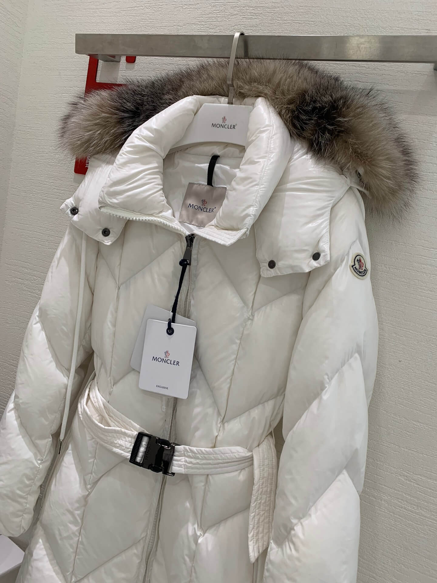 Moncler New Knee-Length Women's Down Jacket in White