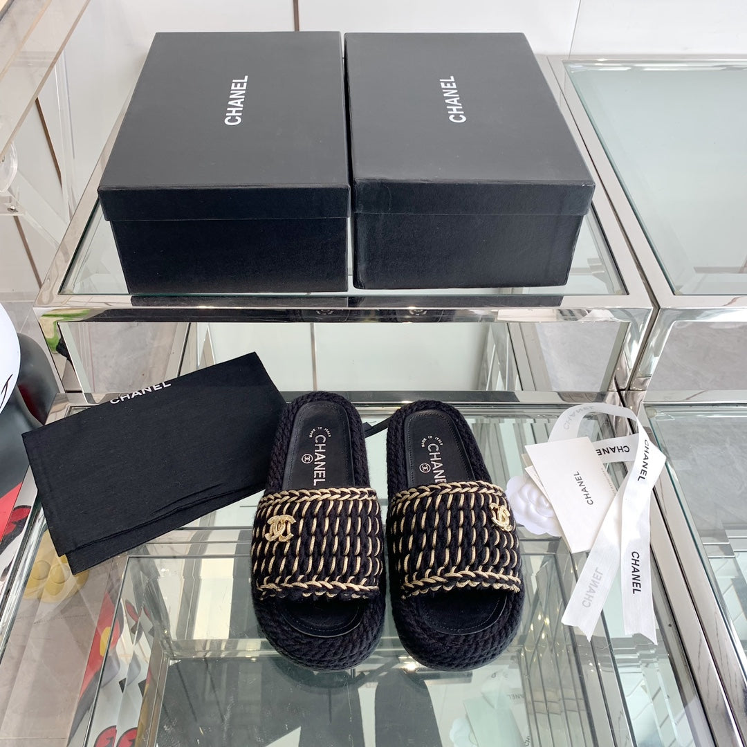 Chanel 2022ss Woven Slippers