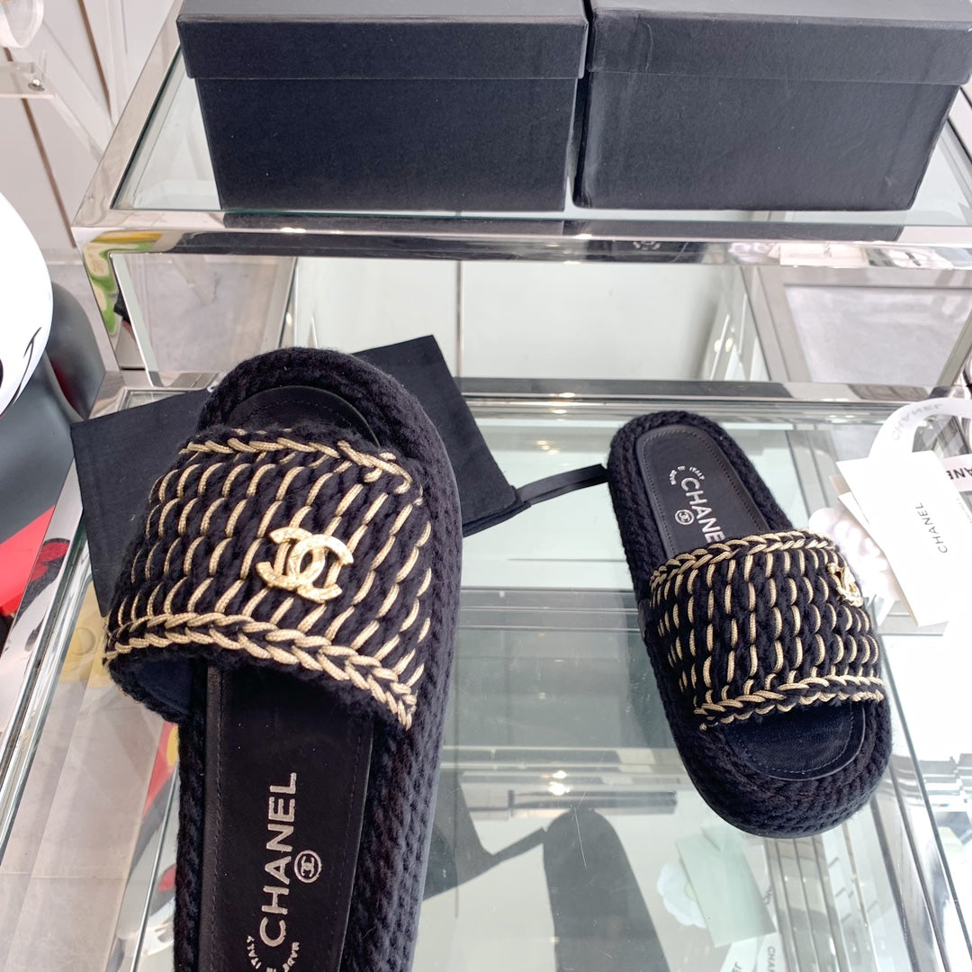 Chanel 2022ss Woven Slippers