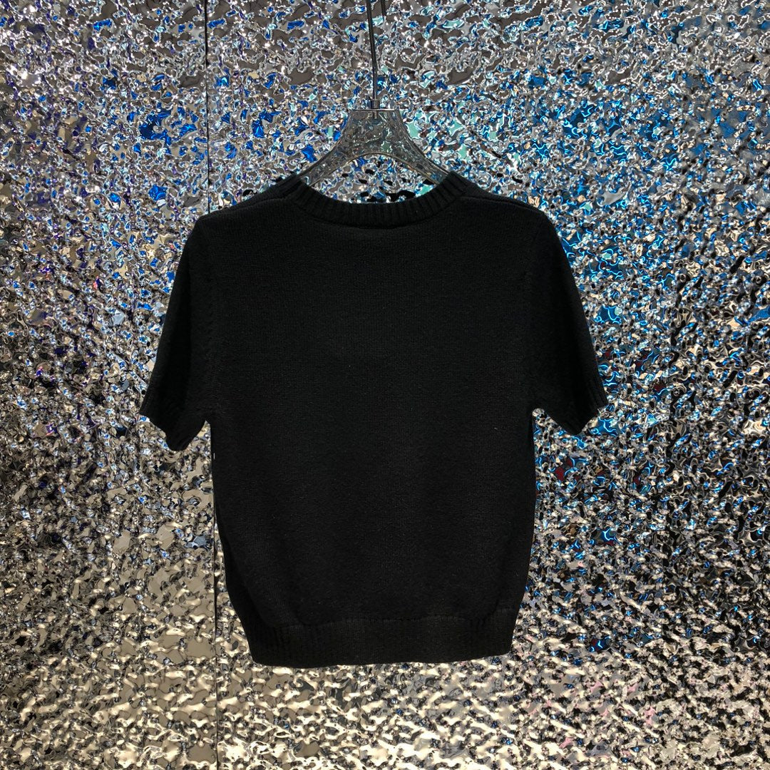 CHANEL New Short-Sleeved Knitted Top