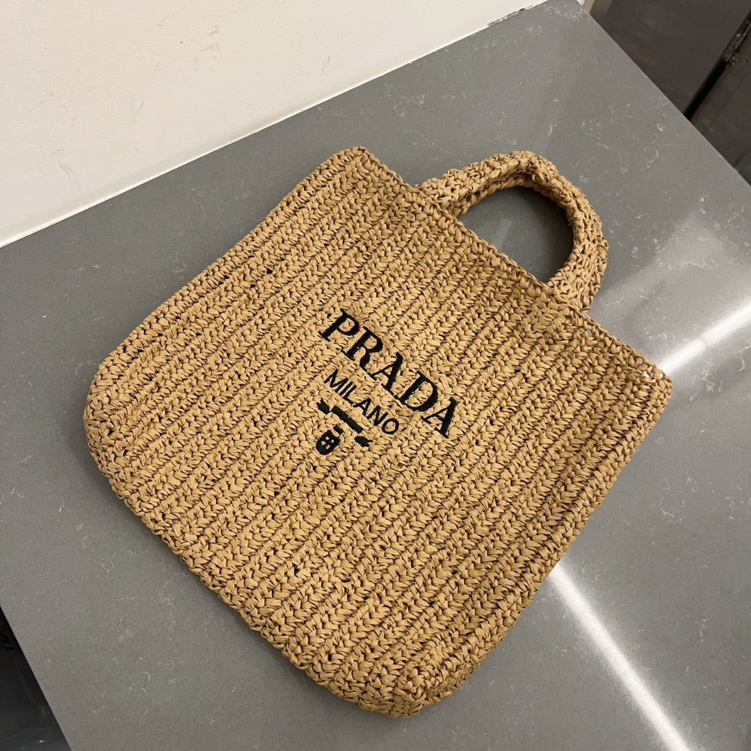 PRADA New Fiber Papyrus Weaving Bag