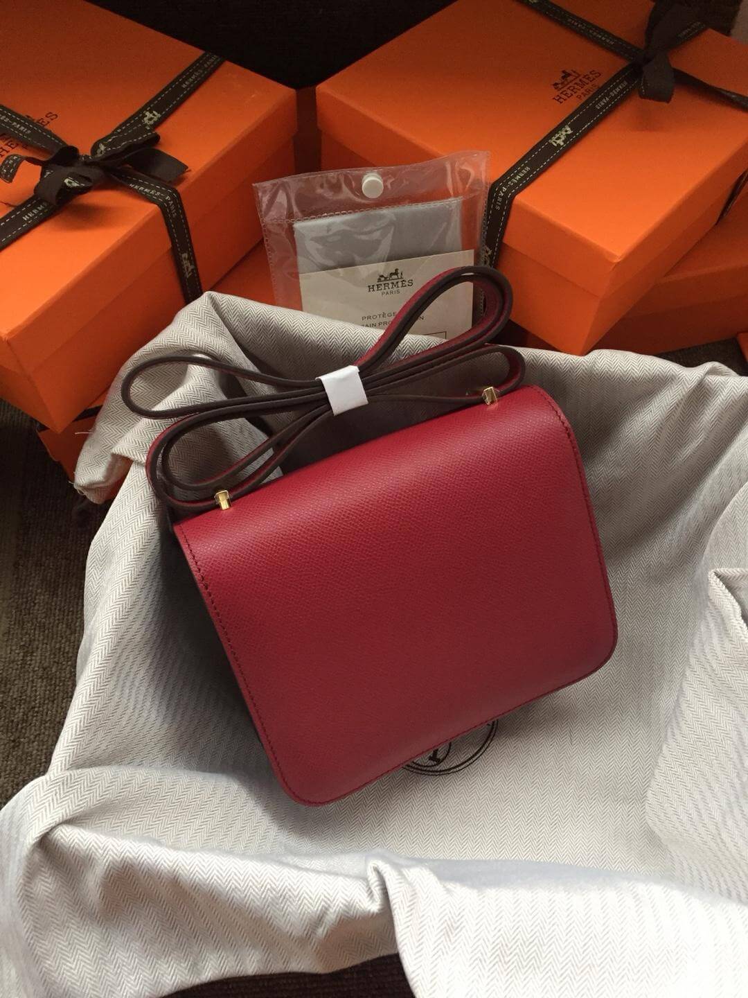 Hermes Constance Brownish Crimson Bag