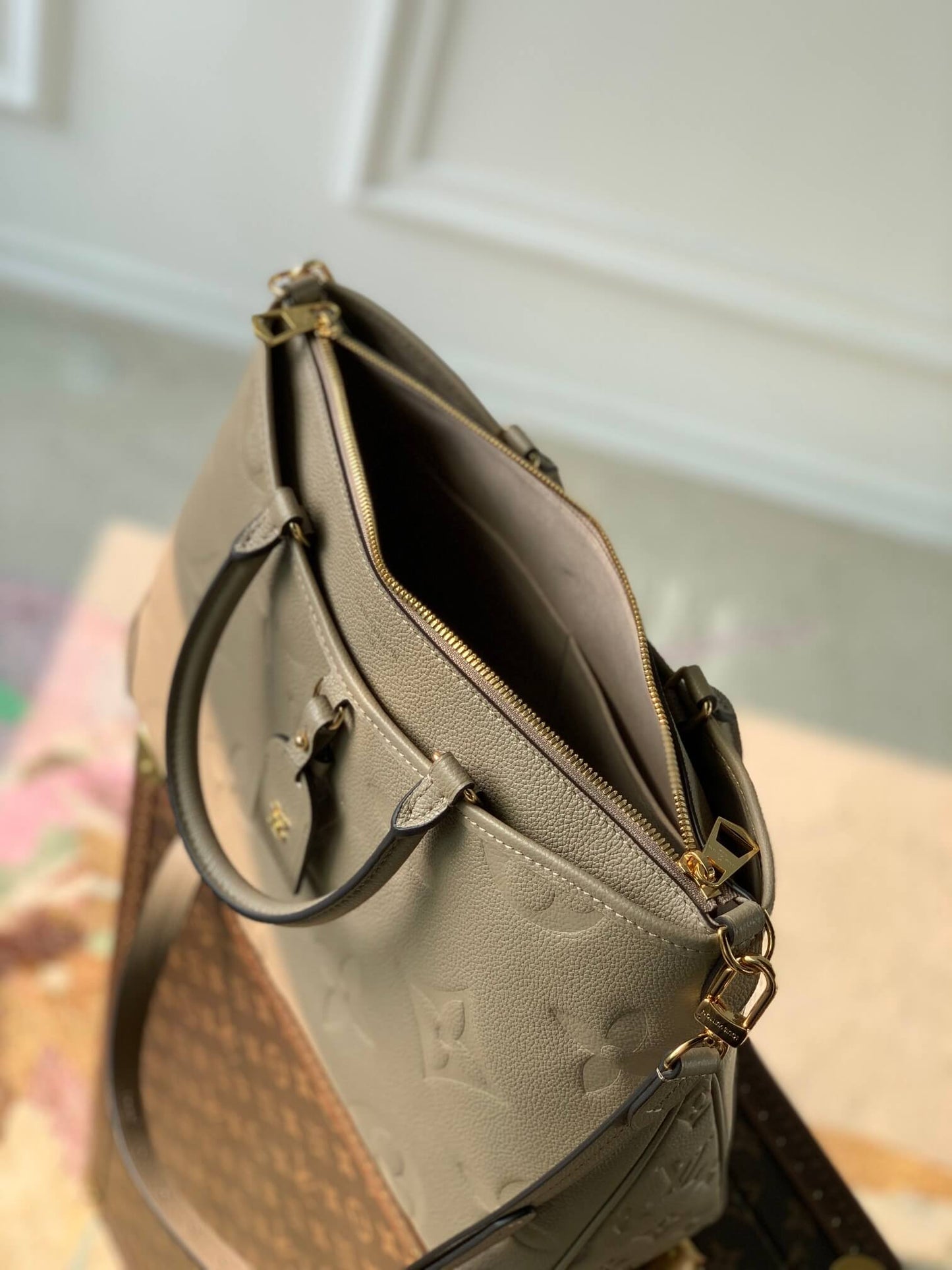 LV Trianon Bag In Monogram Empreinte Leather
