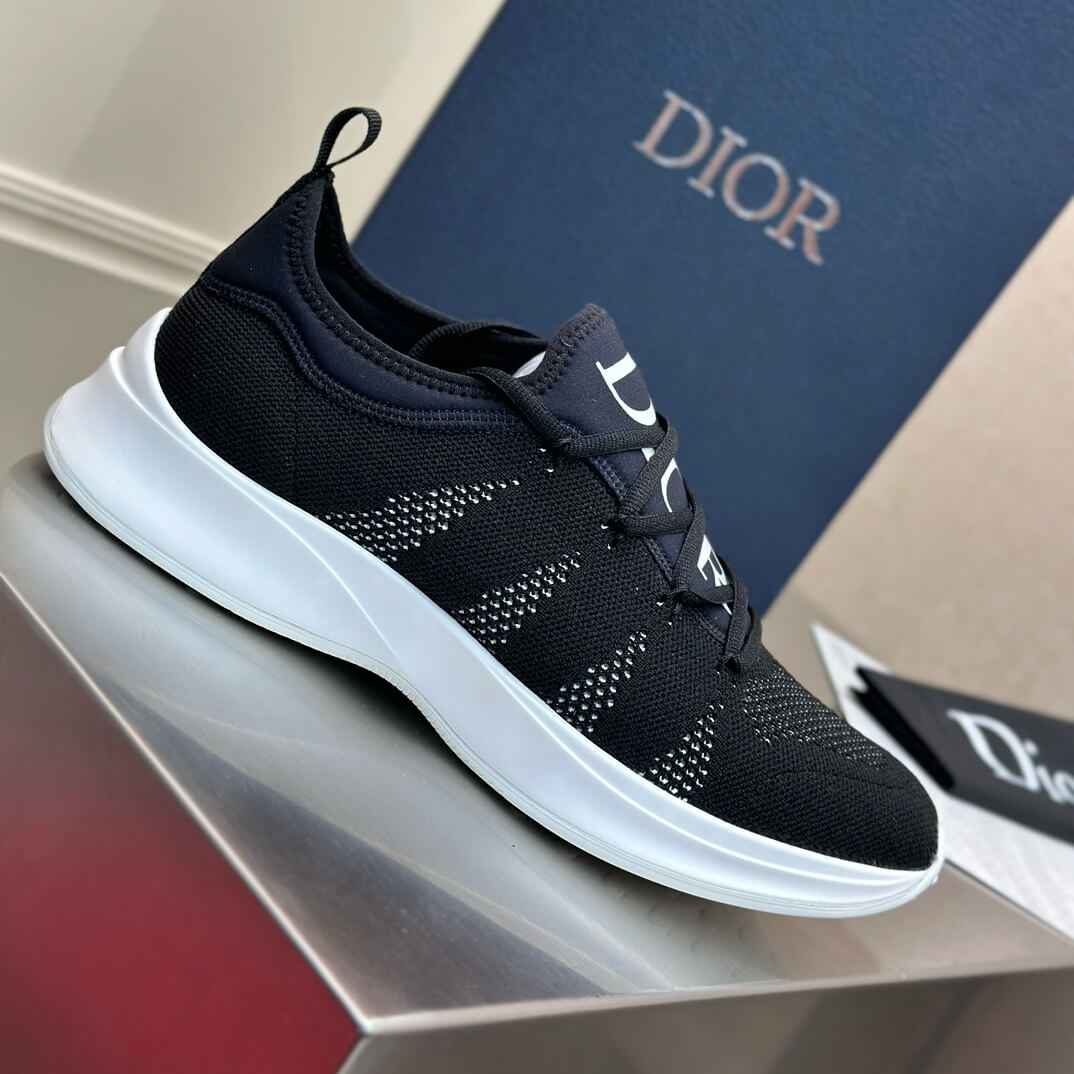 Men's Black B25 Neoprene & Mesh Low Top Sneakers