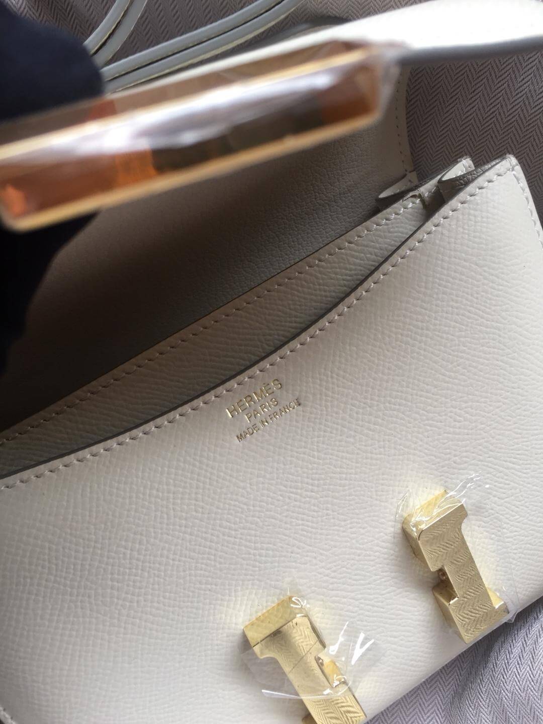 Hermes Constance White Bag