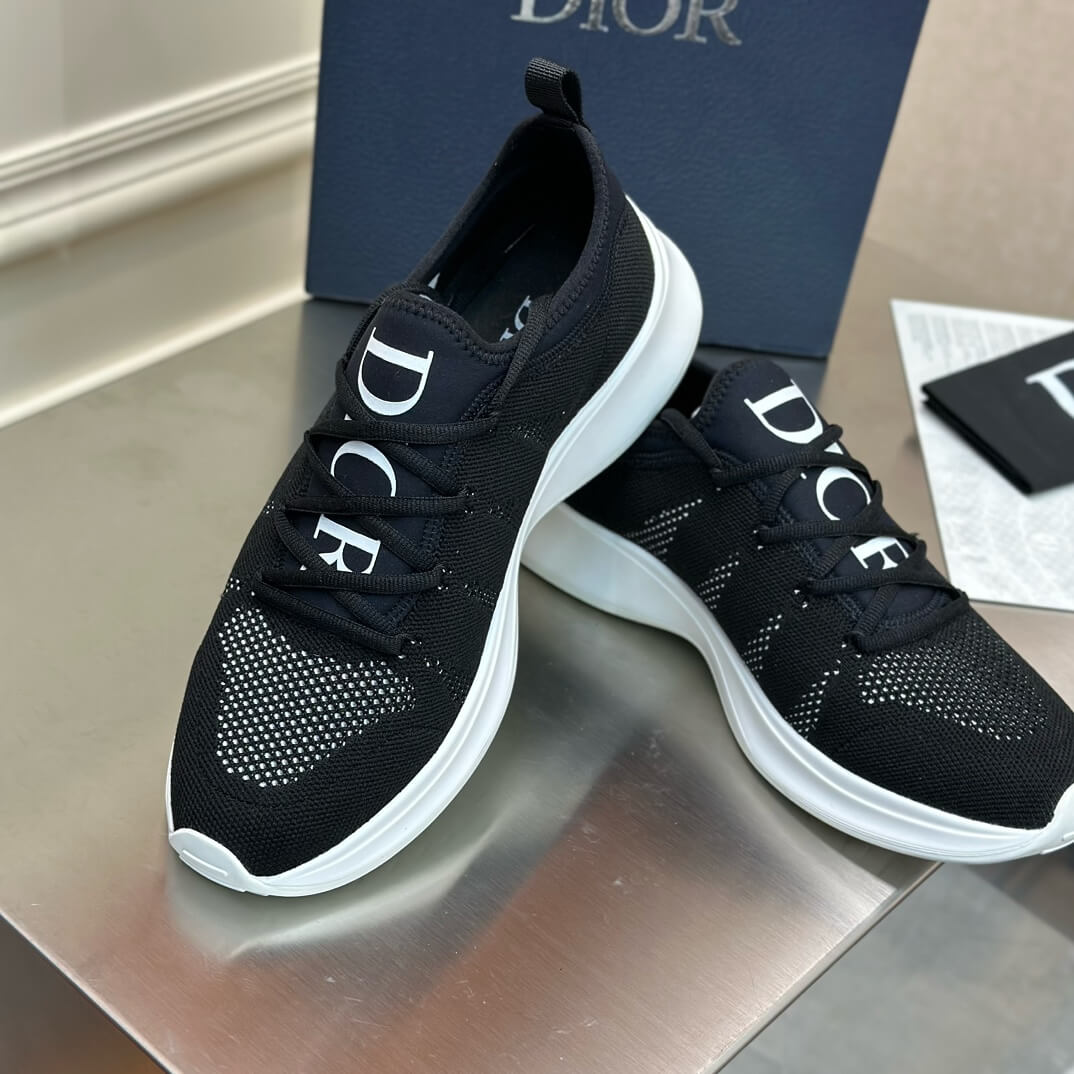 Men's Black B25 Neoprene & Mesh Low Top Sneakers