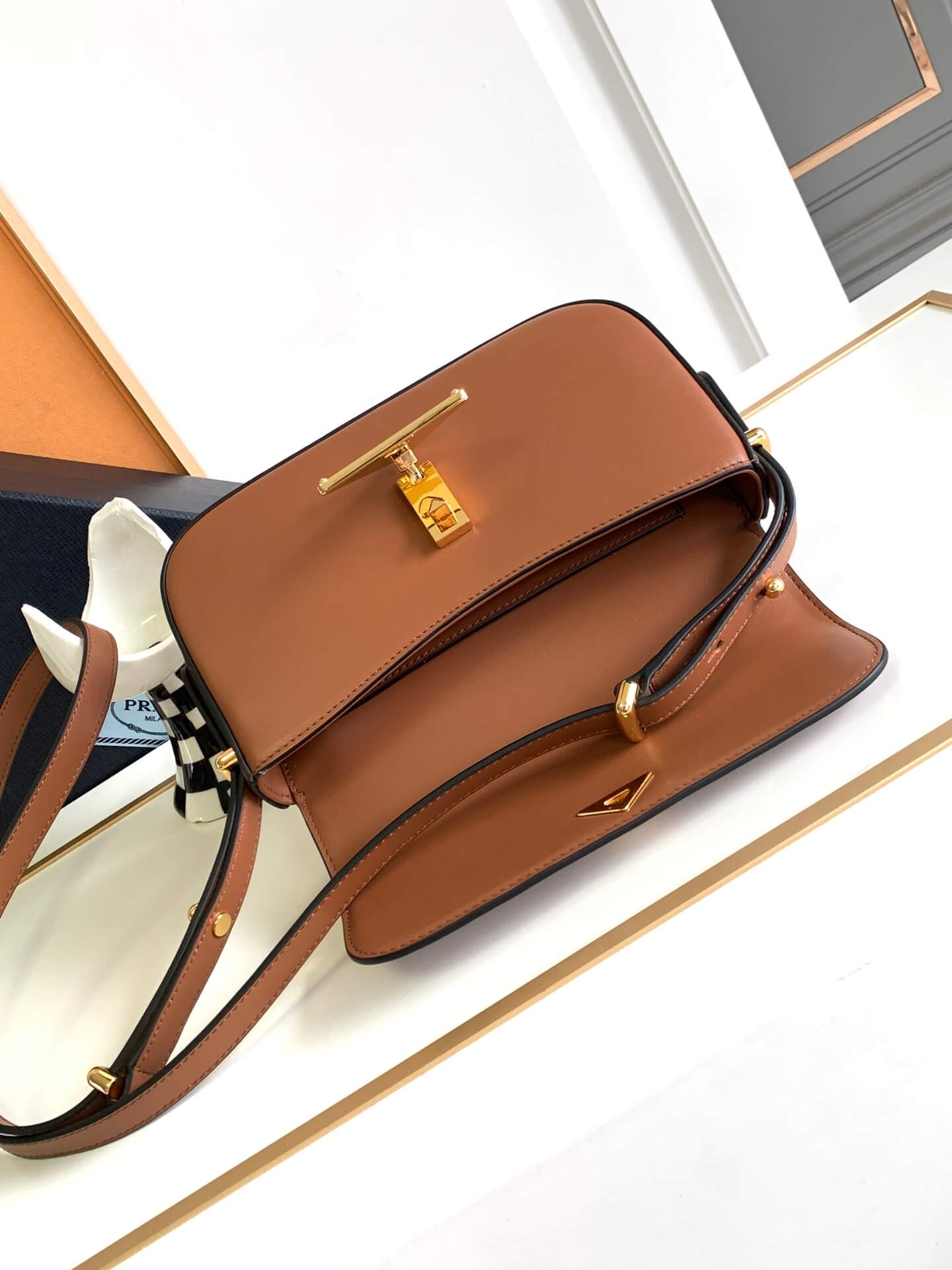 Prada Embleme Saffiano Shoulder Bag
