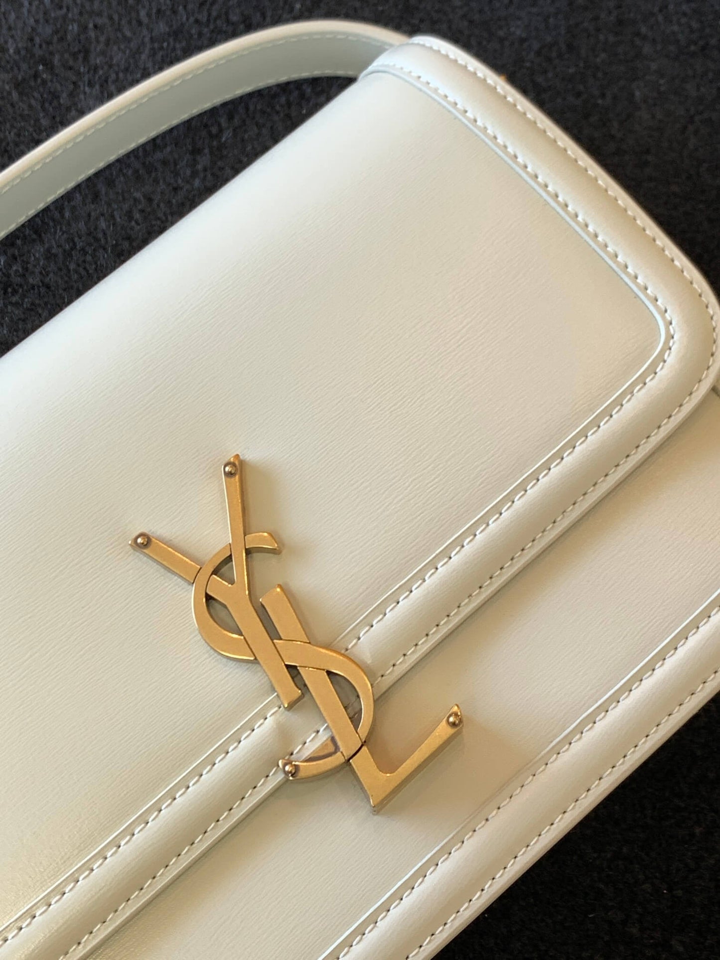 YSL Solferino Shoulder White Bag