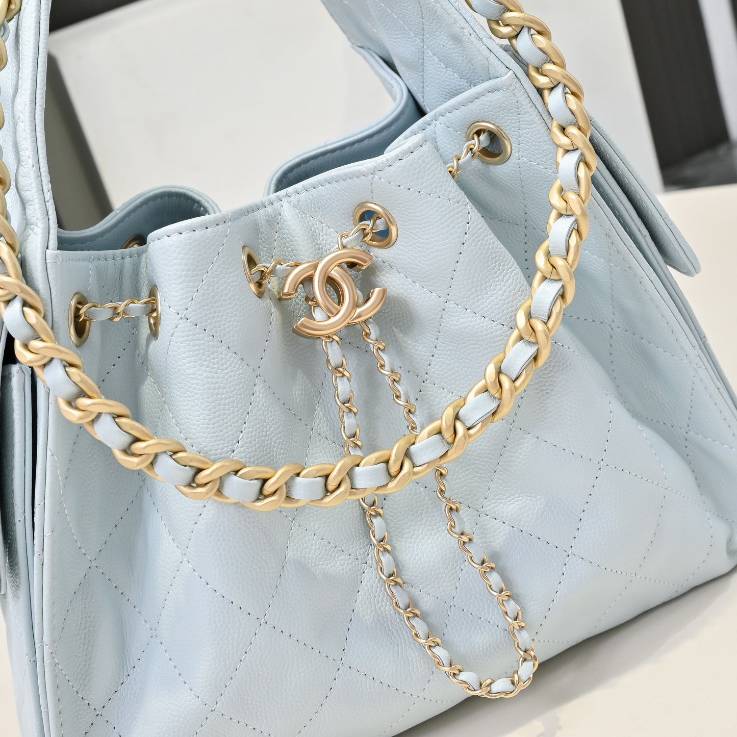 Chanel Hobo 25c Light Blue Handbag