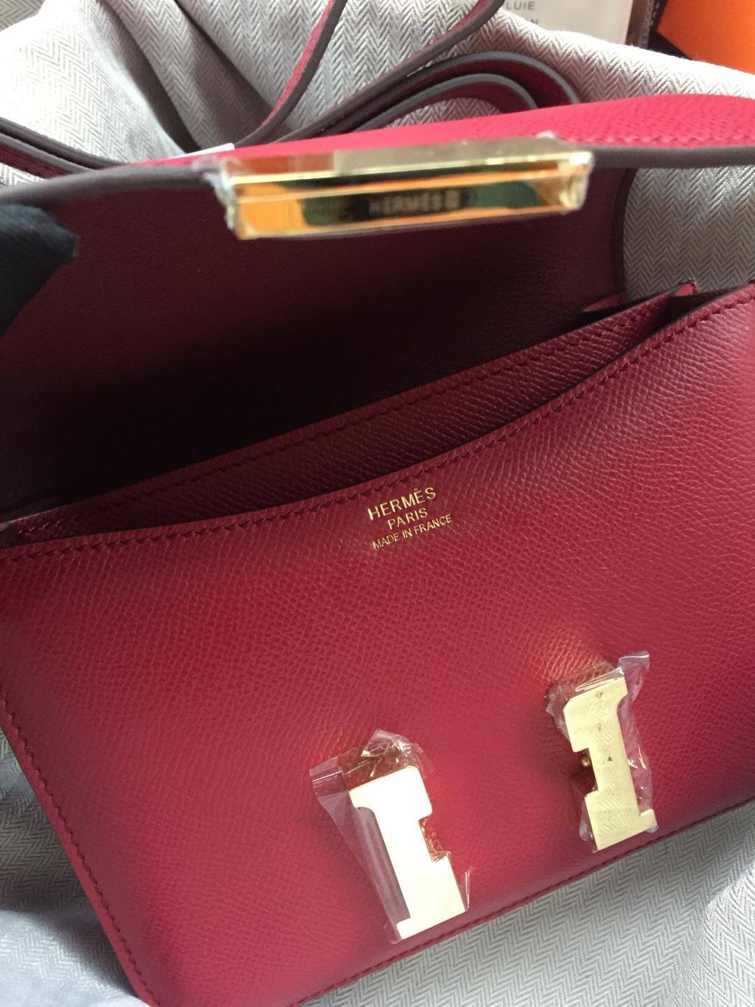 Hermes Constance Brownish Crimson Bag