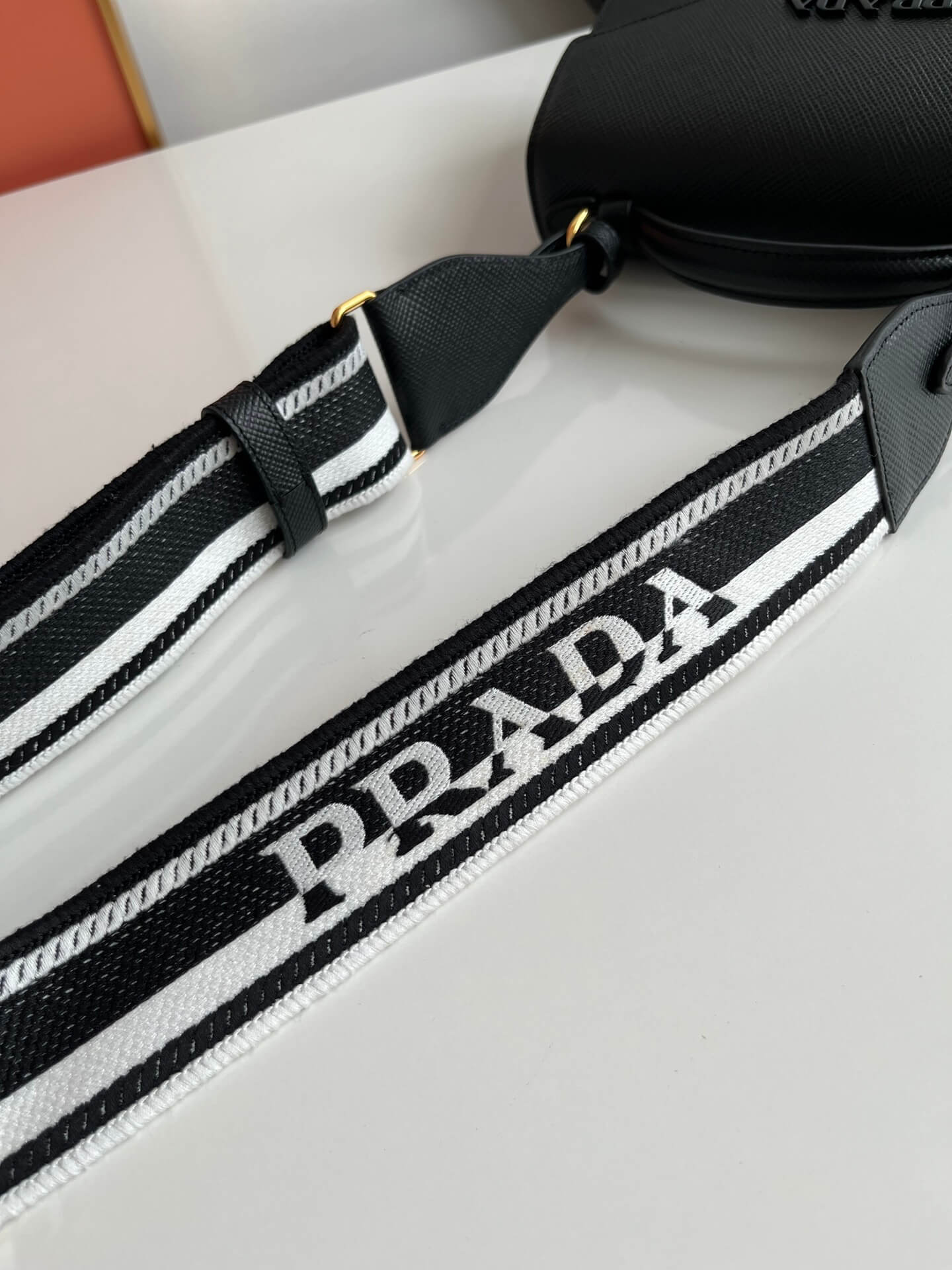 Prada Lettering Logo Tote Bag in Black