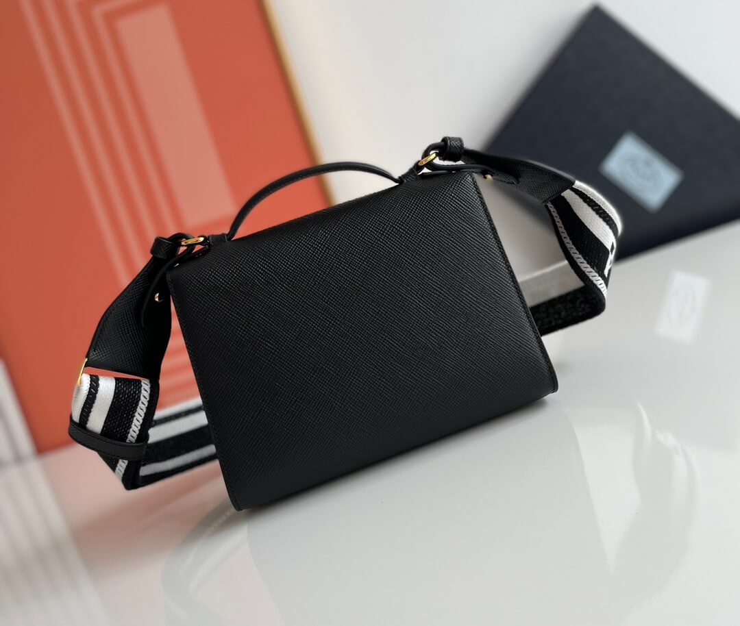 Prada Lettering Logo Tote Bag in Black