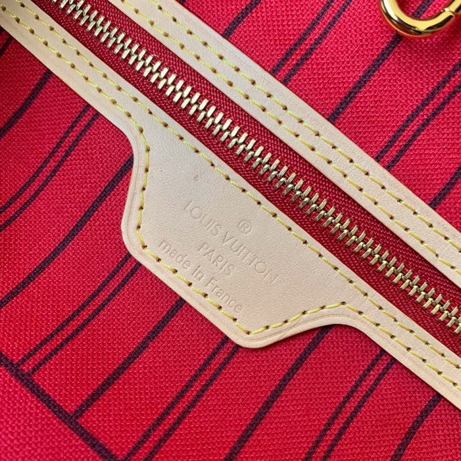 Louis Vuitton Neverfull GM Tote – M41181 Monogram Canvas, Red Interior