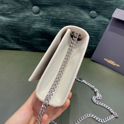 YSL Kate White Bag Silver Hardware