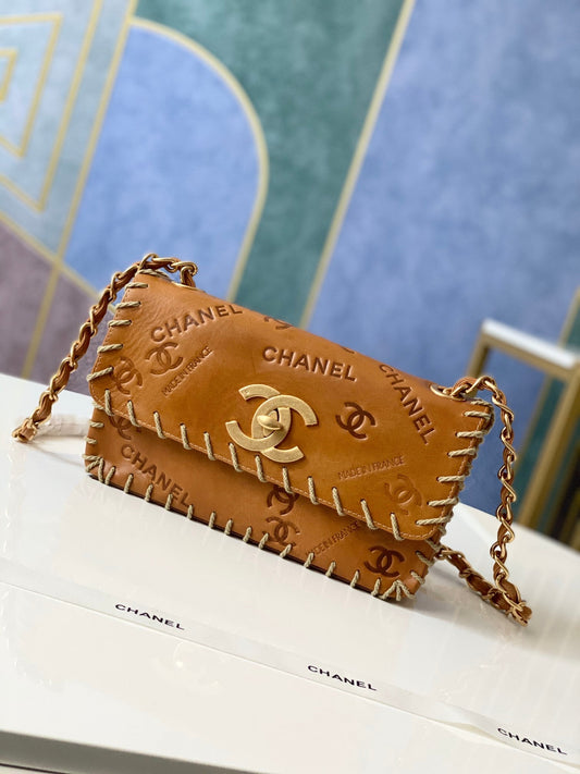 Chanel Vintage Resin Leather Chain Bag
