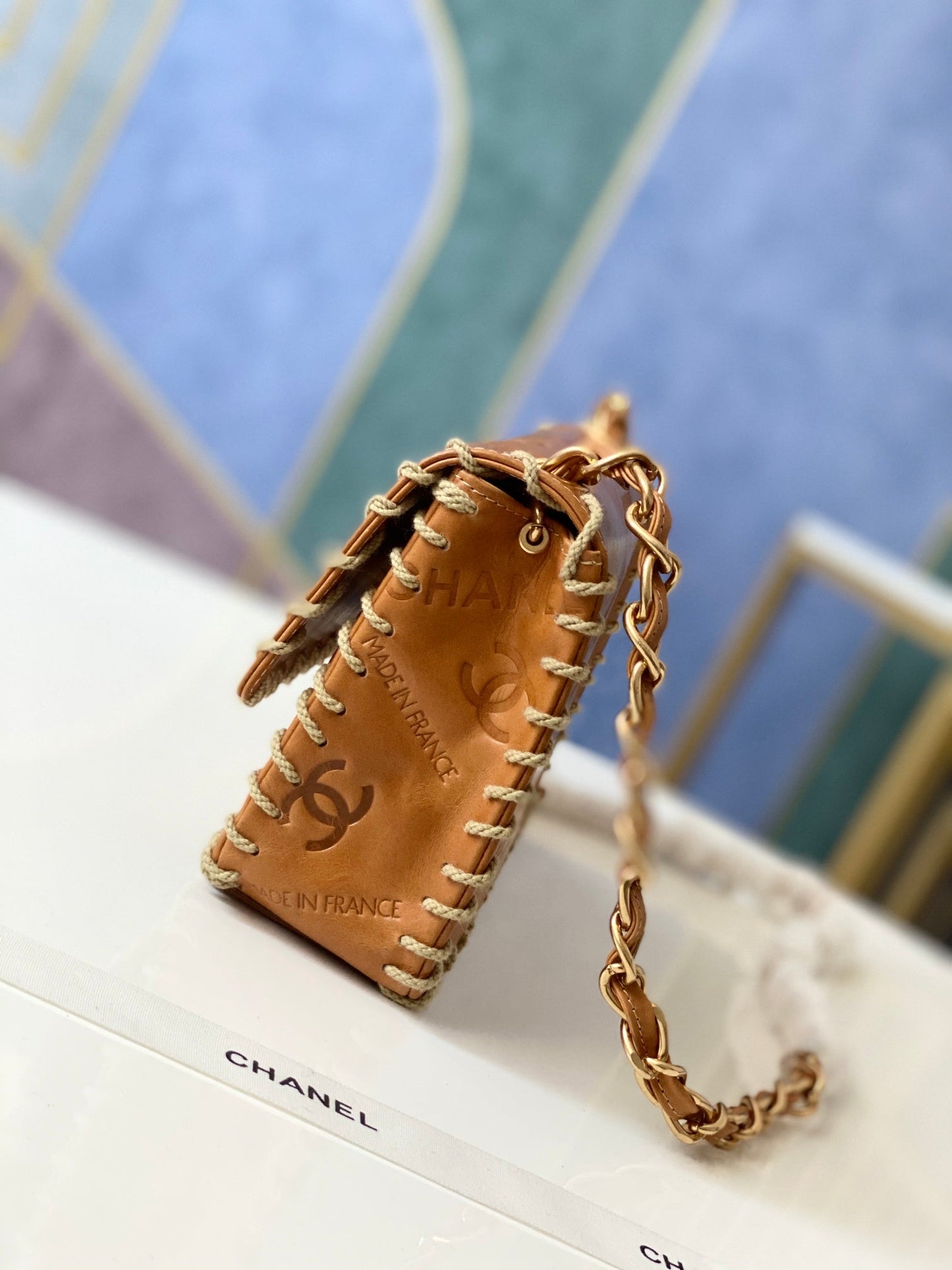 Chanel Vintage Resin Leather Chain Bag