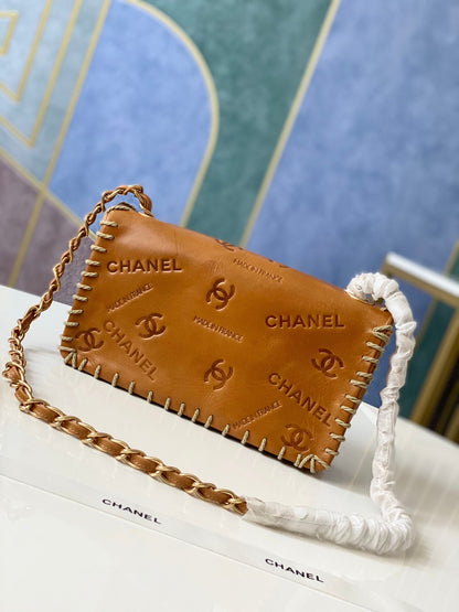 Chanel Vintage Resin Leather Chain Bag
