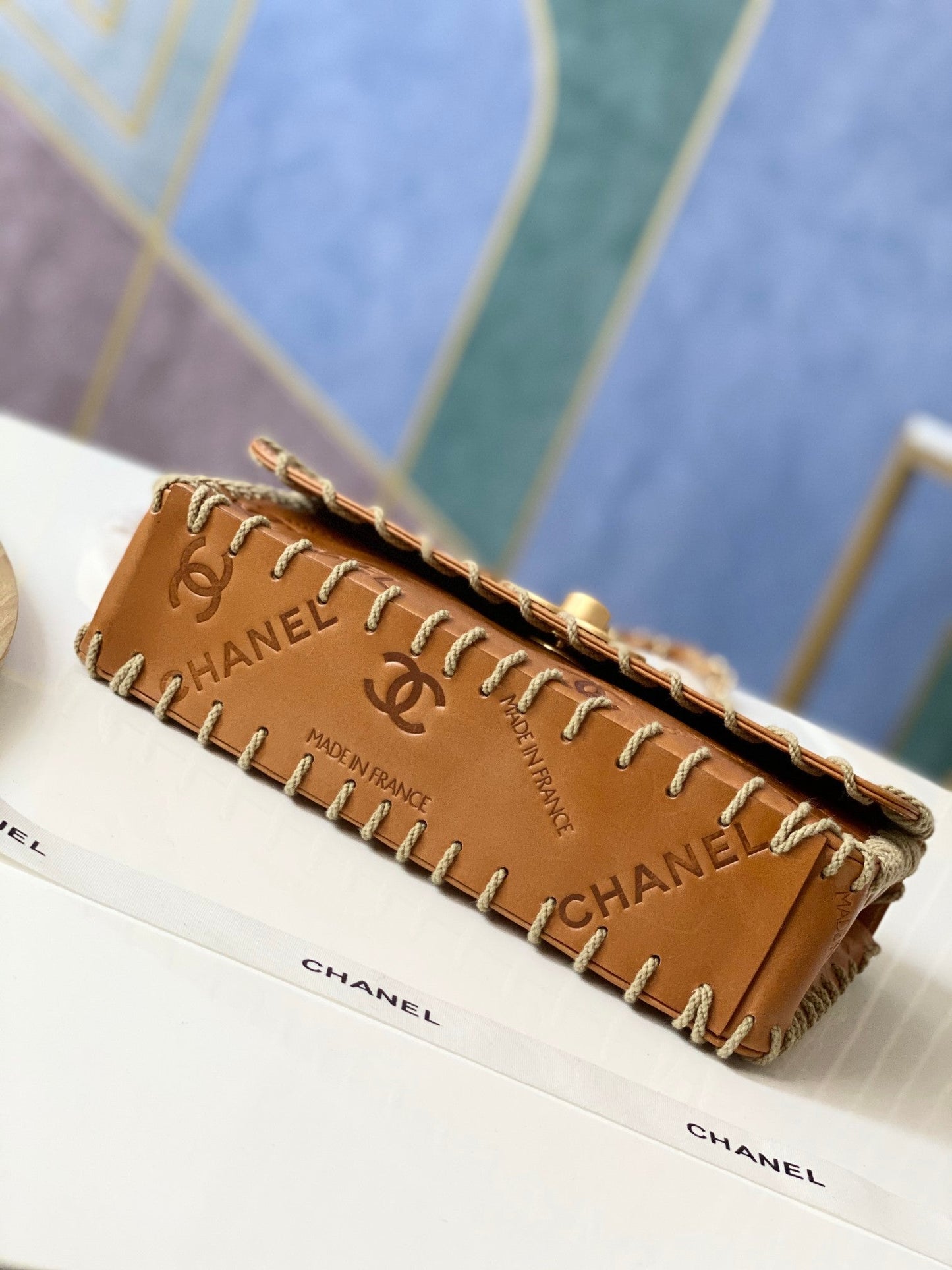 Chanel Vintage Resin Leather Chain Bag