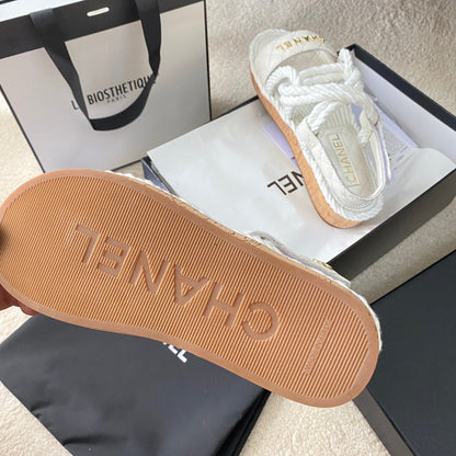 Chanel Woven Velcro Sandals