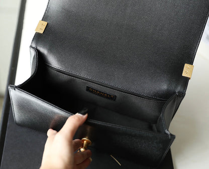 Chanel Leboy Bag – Black Caviar Leather with Gold Hardware