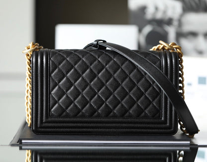 Chanel Leboy Bag – Black Caviar Leather with Gold Hardware