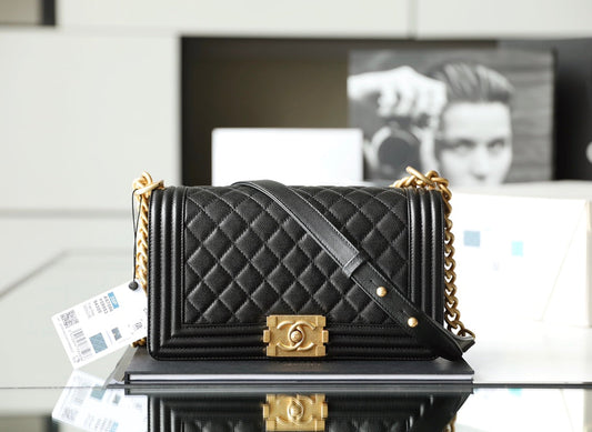 Chanel Leboy Bag – Black Caviar Leather with Gold Hardware