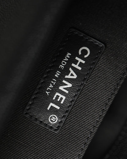 Chanel Leboy Bag – Black Caviar Leather with Diamond Quilting