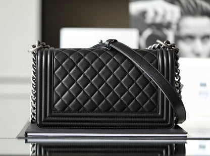 Chanel Leboy Bag – Black Caviar Leather with Diamond Quilting