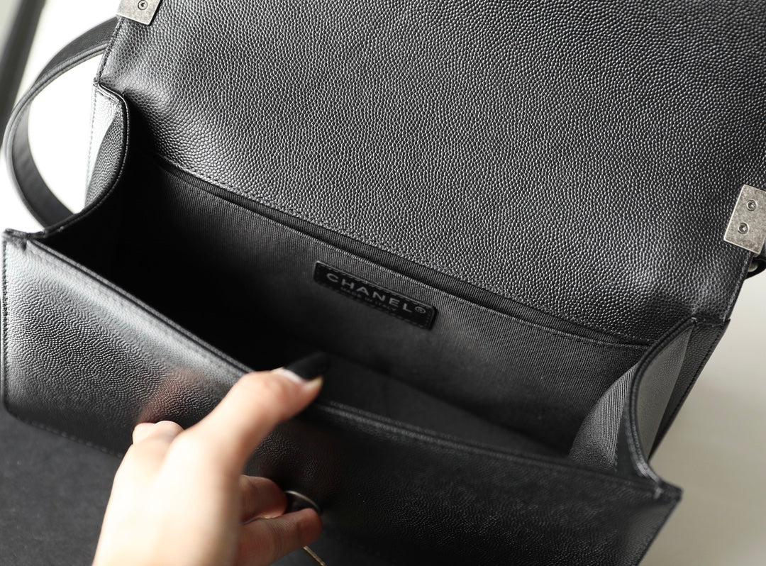 Chanel Leboy Bag – Black Caviar Leather with Diamond Quilting