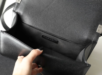 Chanel Leboy Bag – Black Caviar Leather with Diamond Quilting