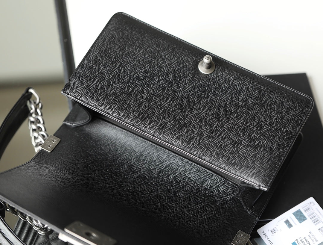 Chanel Leboy Bag – Black Caviar Leather with Diamond Quilting