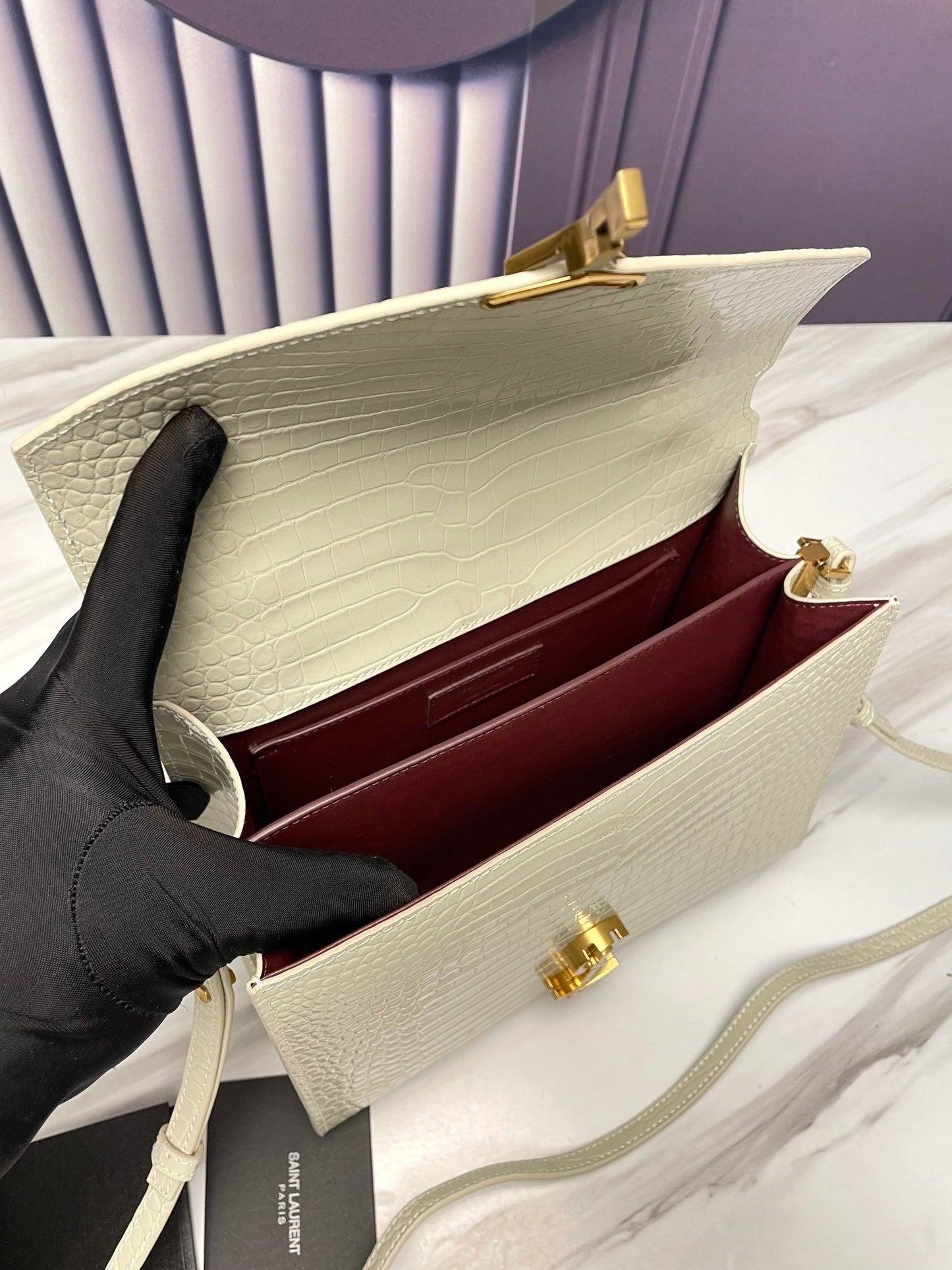 YSL Cassandra Crocodile Leather Bag