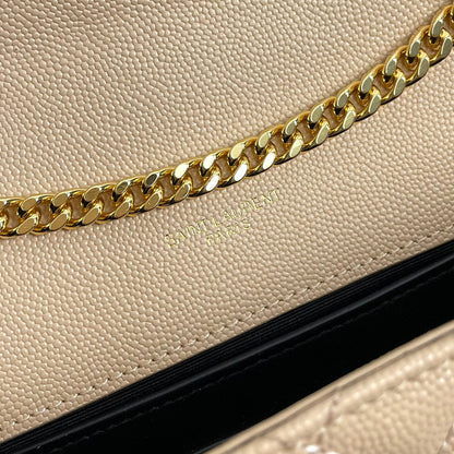YSL Small Envelope Bag in Grained Embossed Quilted Leather
