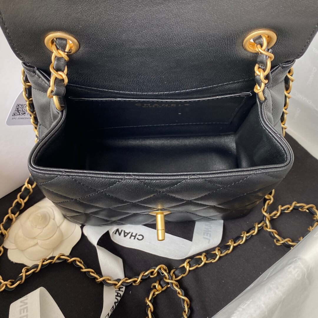 Chanel Retro Black Gold Mini Bag