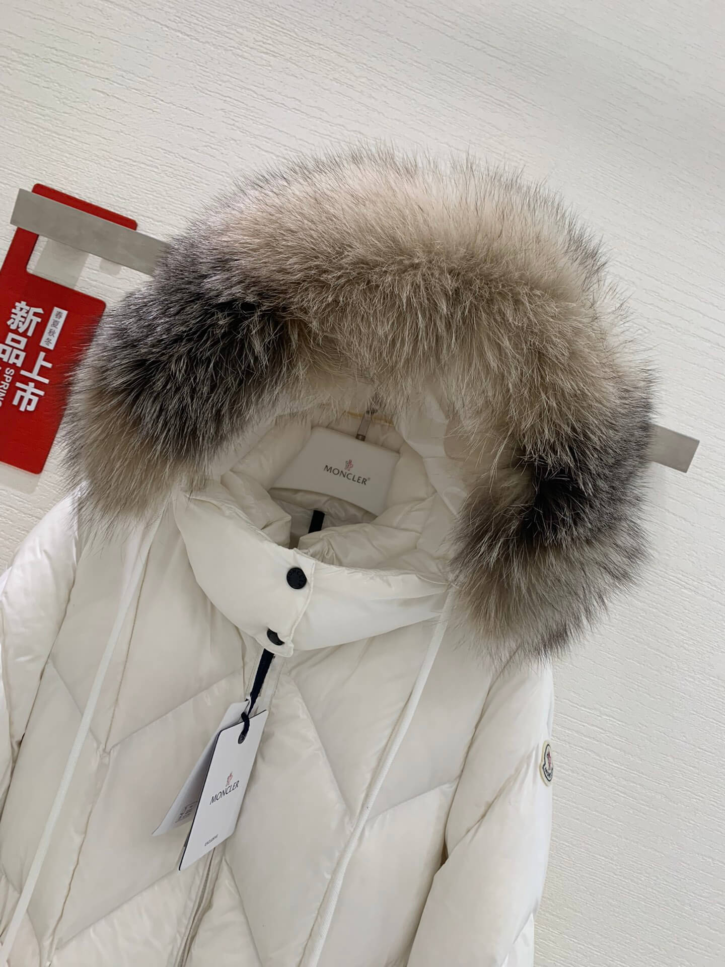 Moncler New Knee-Length Women's Down Jacket in White