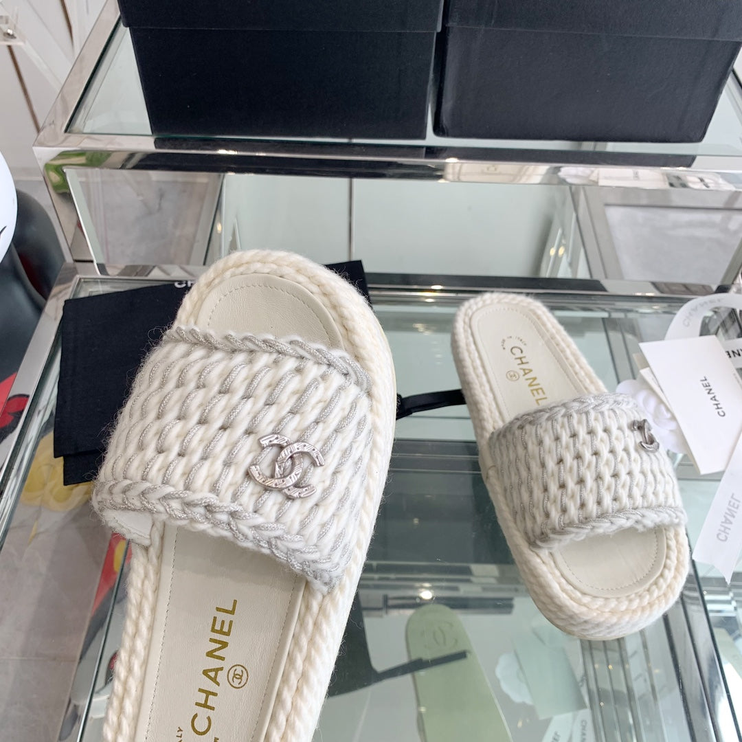 Chanel 2022ss Woven Slippers