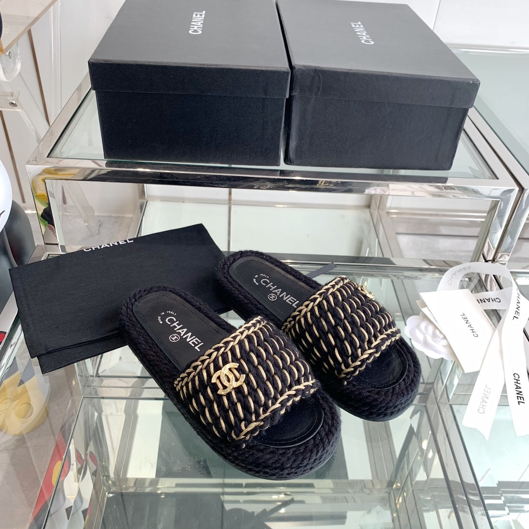 Chanel 2022ss Woven Slippers