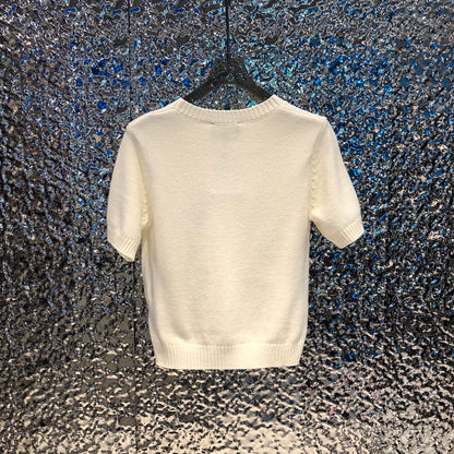 CHANEL New Short-Sleeved Knitted Top