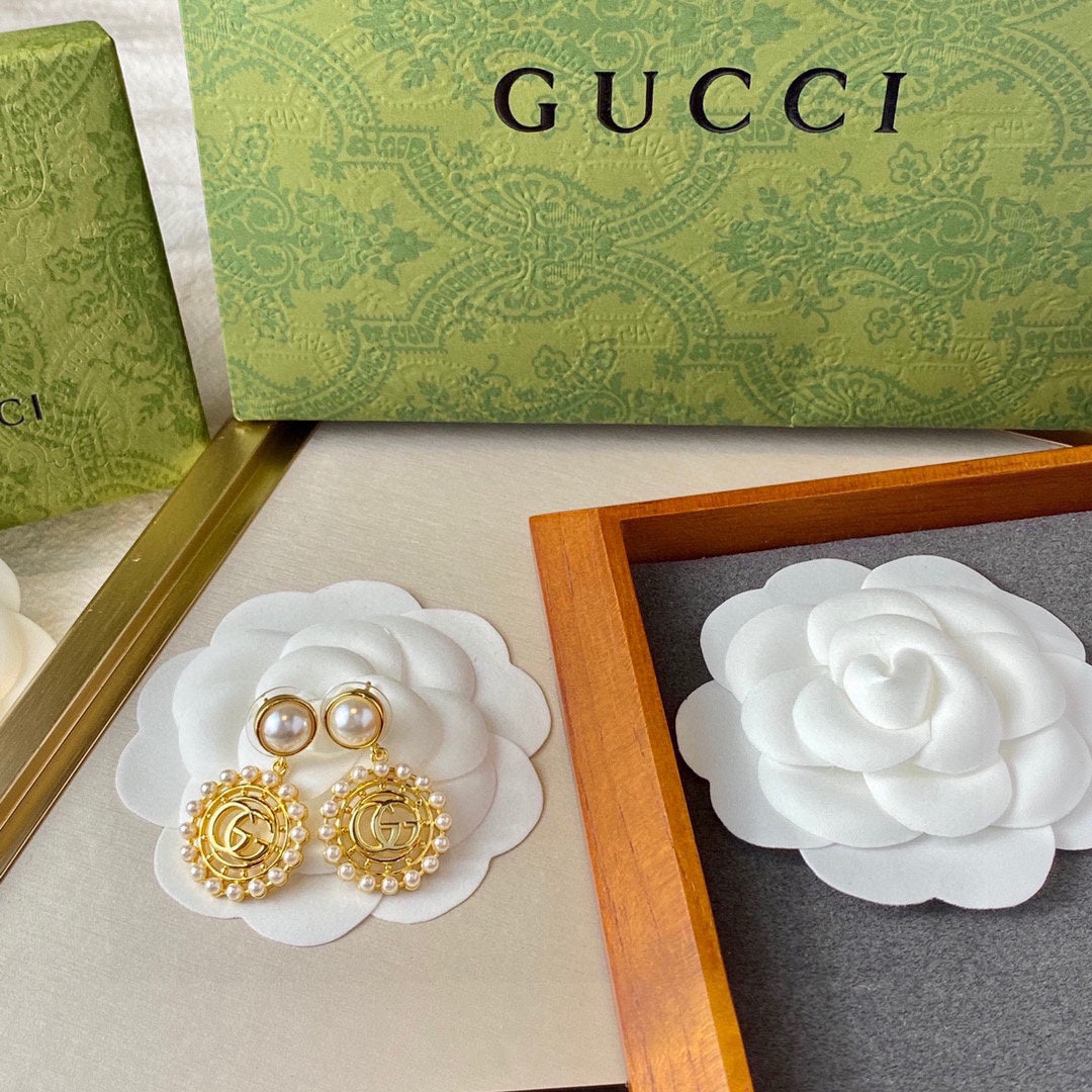 Gucci Double G Stud Earrings Necklace