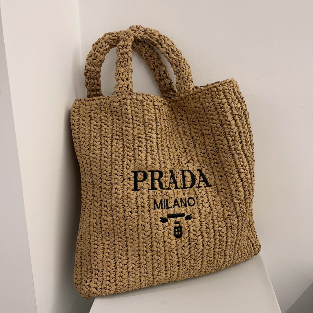 PRADA New Fiber Papyrus Weaving Bag