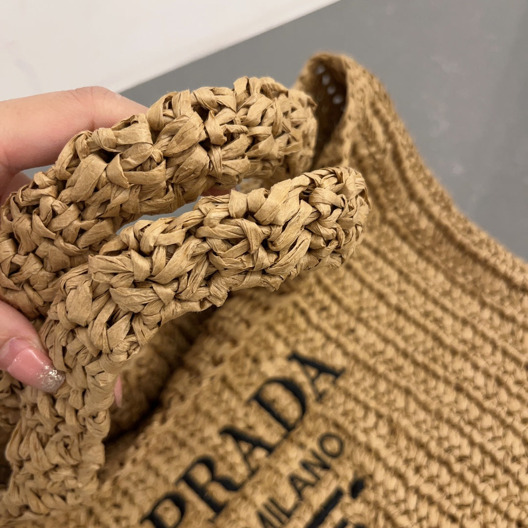 PRADA New Fiber Papyrus Weaving Bag