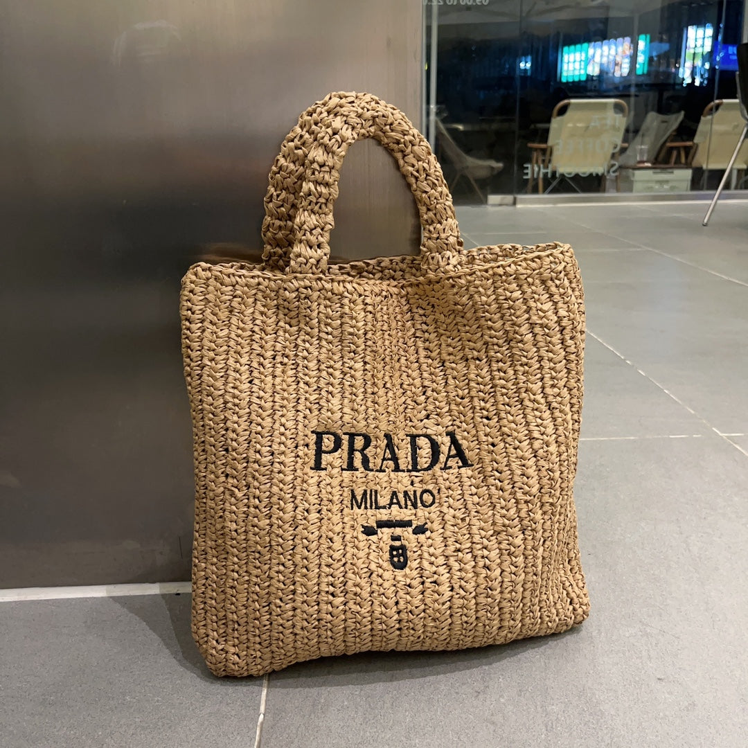 PRADA New Fiber Papyrus Weaving Bag