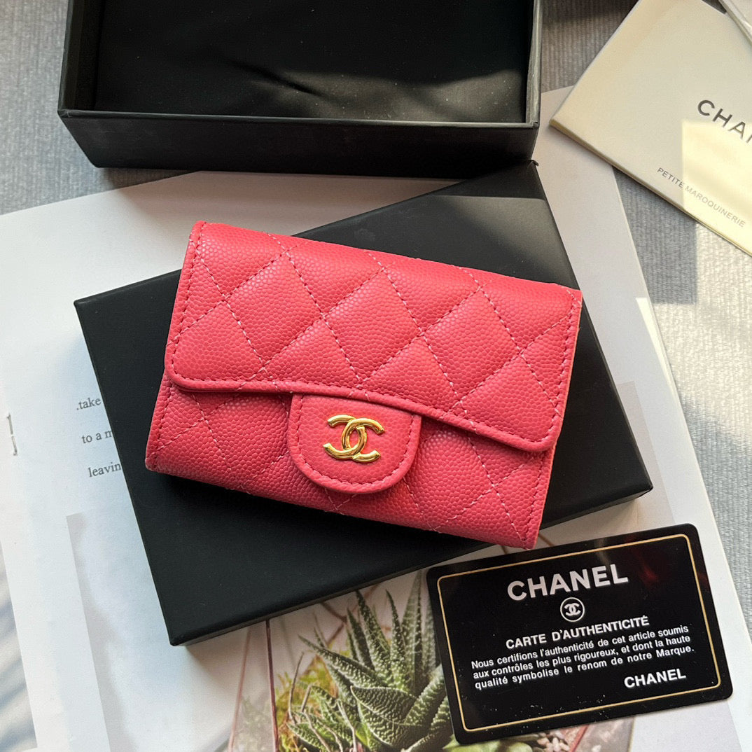 CHANEL Caviar Card Holder Wallet