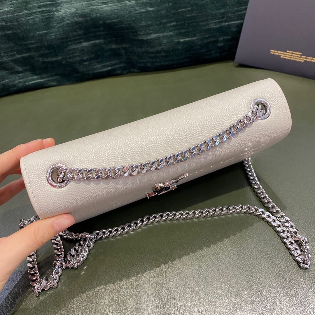 YSL Kate White Bag Silver Hardware