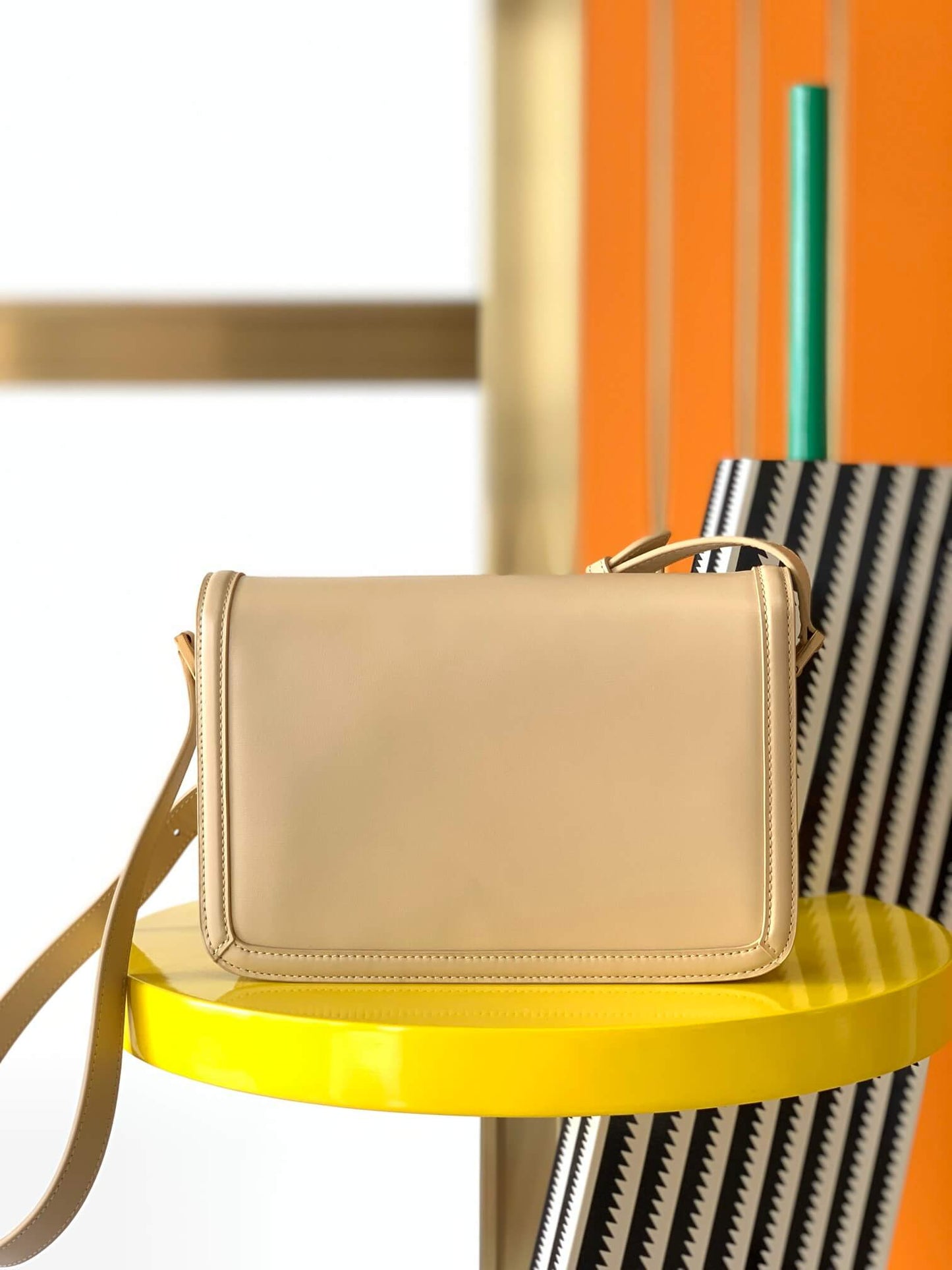YSL Solferino Shoulder Cream Bag